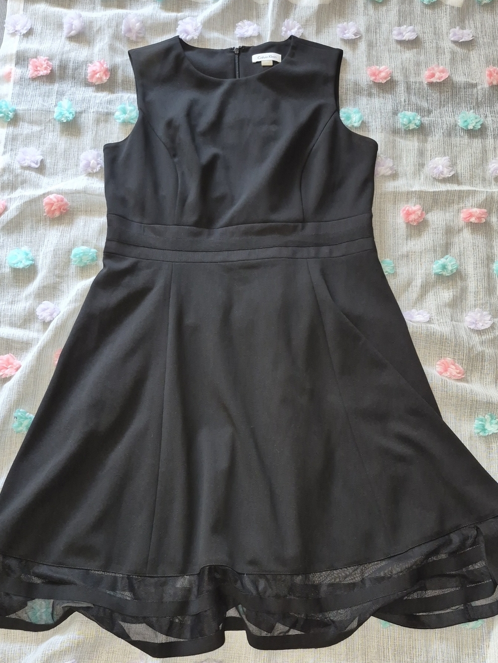 Calvin Klein Black Sleeveless Dress with Subtle Waist Detail